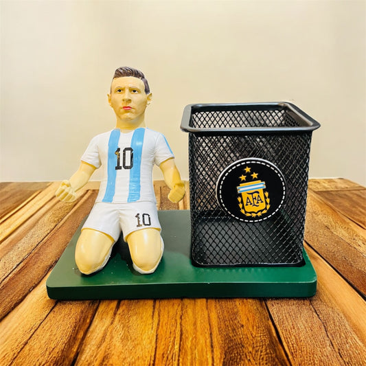 Lionel Messi Resin and Metal Pen Stand - Desk Organizer