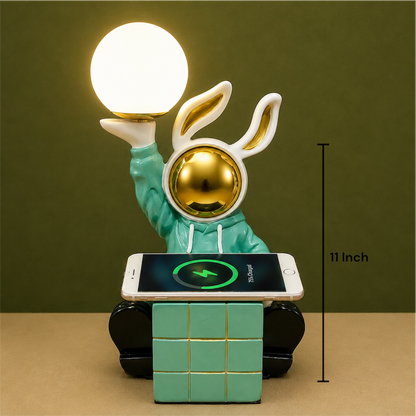 Bunny Wireless Charging Table Lamp with Decorative LED Globe