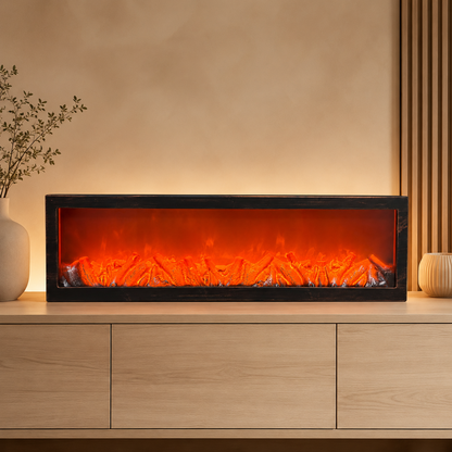 38-Inch Modern Artificial LED Firelamp with Realistic Flame Effect | Decorative Electric Fireplace