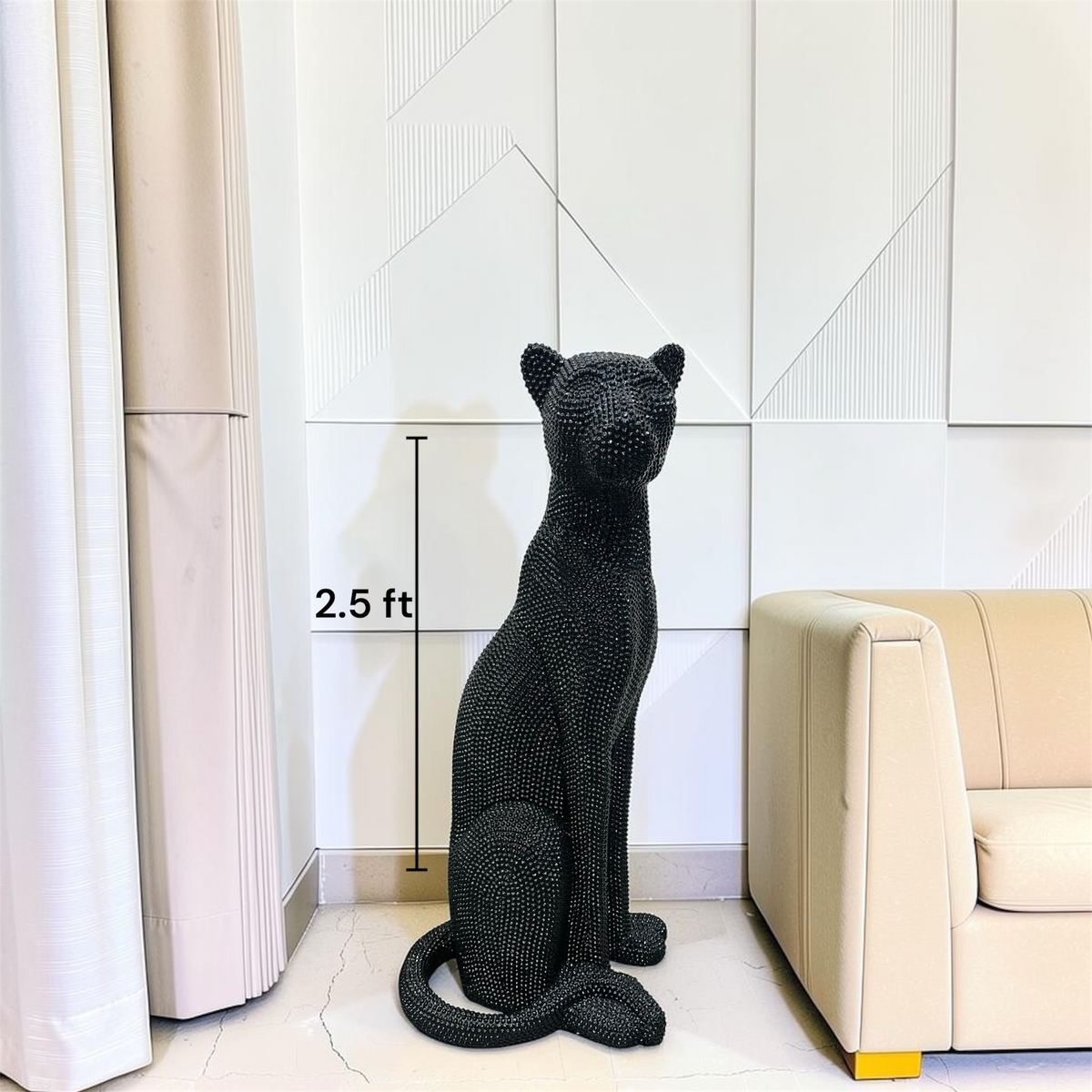 Studden Resin Black Panther Statue- Home Decor Showpiece