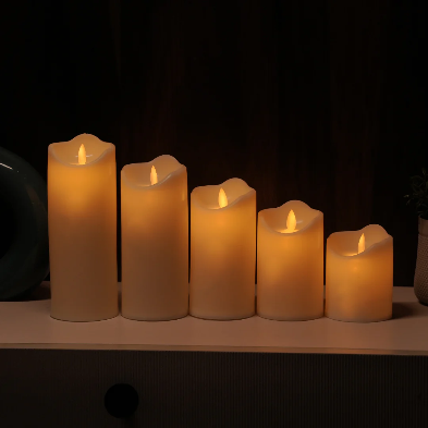 Artificial Flickering Candles set of 5 - 3inch Diameter