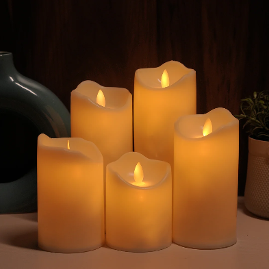 Artificial Flickering Candles set of 5 - 3inch Diameter