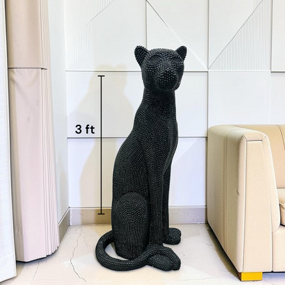 Studden Resin Black Panther Statue- Home Decor Showpiece