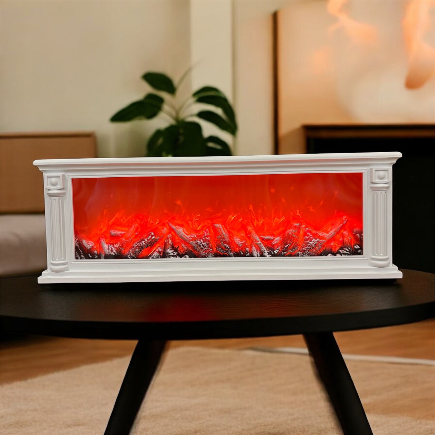 Tabletop LED Fireplace  – Realistic Ember Glow Decorative Flame Lamp