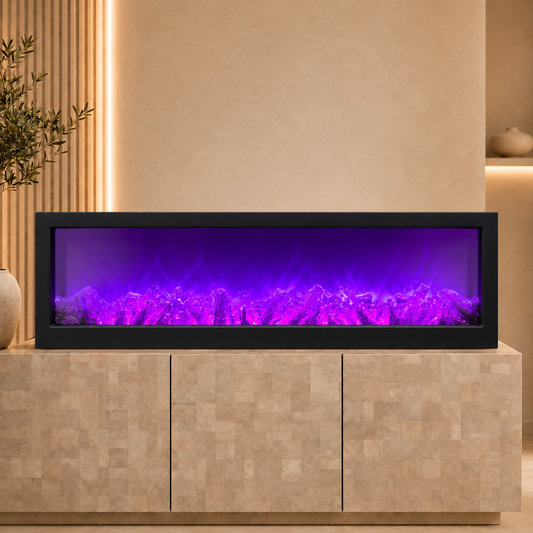 40-Inch Multicolor LED Electric Fireplace with 16 Light Modes, Remote Control & USB Power