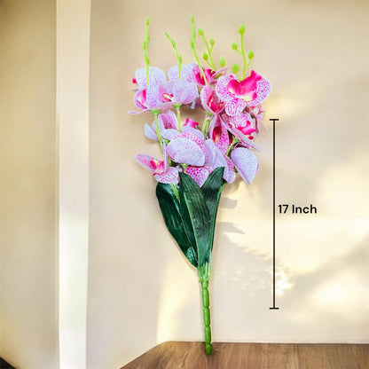 Artificial Spotted Orchid Stem Set of 5 Bouquet for Home and Office Decor