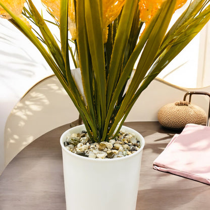 Artificial Wheat Plant in Ceramic Pot with Pebbles
