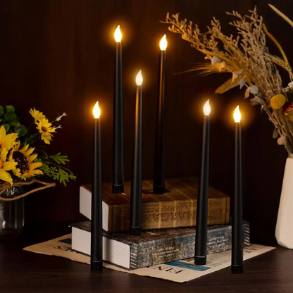 Led Long Pole Flameless Taper Candles - Black