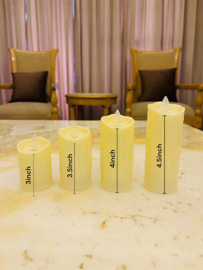 LED Melted Wax Design Candle – Realistic Flickering Flameless Decorative Candle for Home & Festive Decor