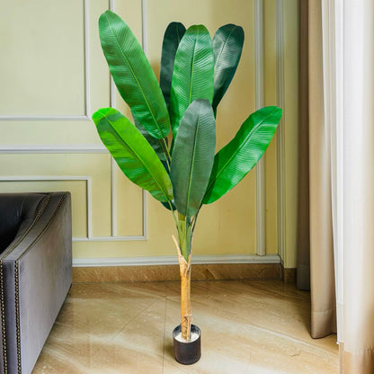 8 FT Big Artificial Banana Plant with Realistic Green Leaves | Faux Indoor Floor Tree for Home, Office, Living Room & Hotel Décor