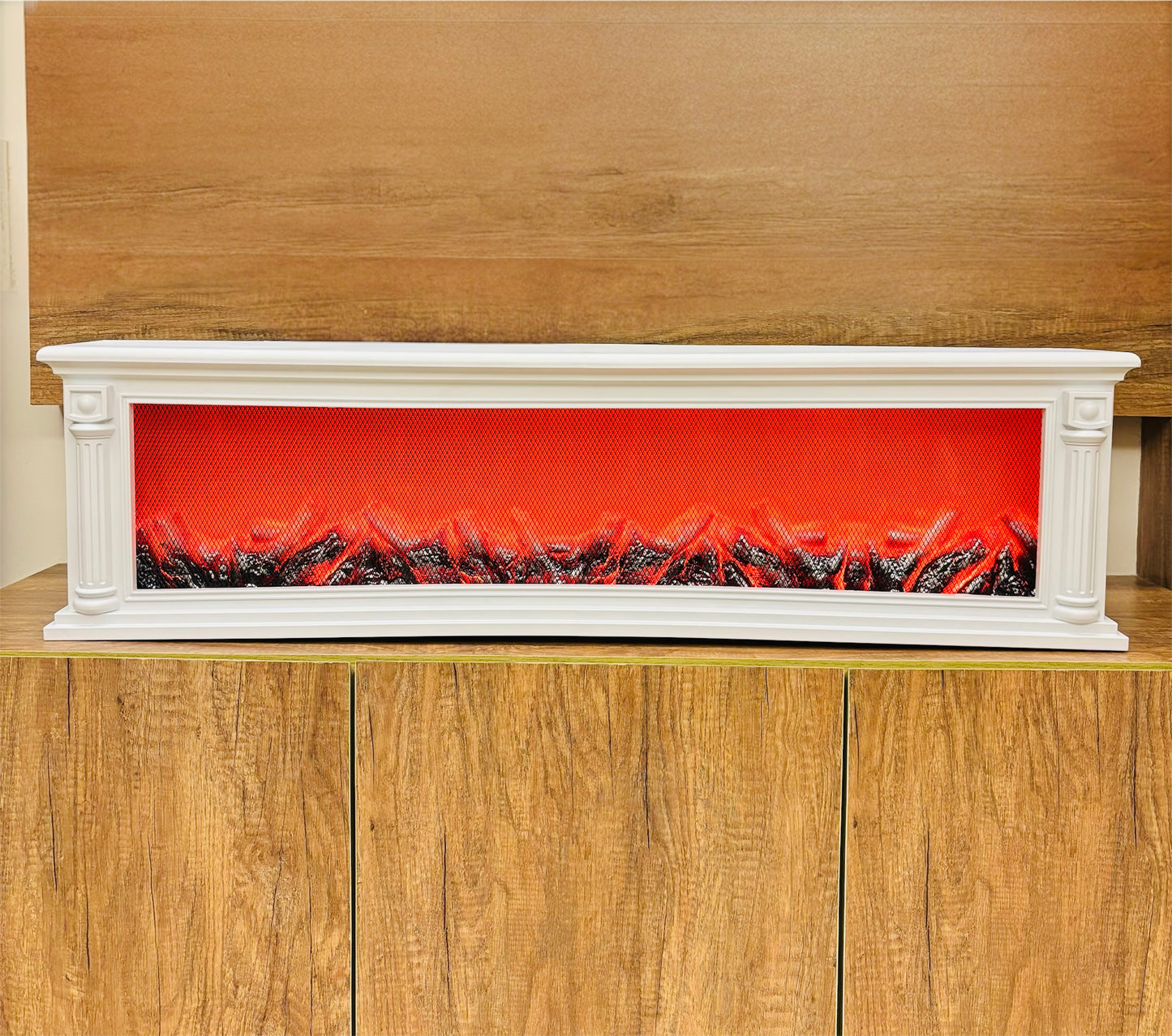 Artificial White Fire Lamp with Dynamic Led Flame Effect (White)