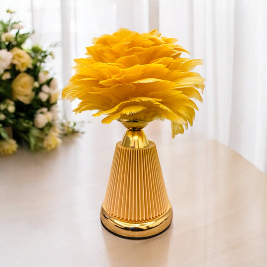 Yellow Feather Glow Table Lamp