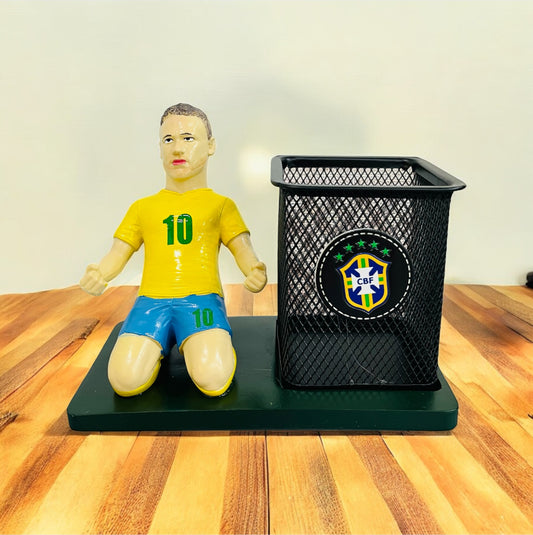 Neymar Jr Resin and Metal Pen Stand- Desk Organizer