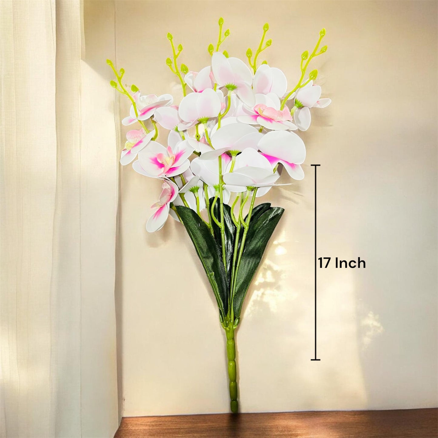 Artificial Spotted Orchid Stem Set of 5 Bouquet for Home and Office Decor