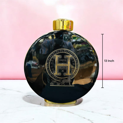 Modern Round Black & Gold Ceramic Decorative Vase/Jar