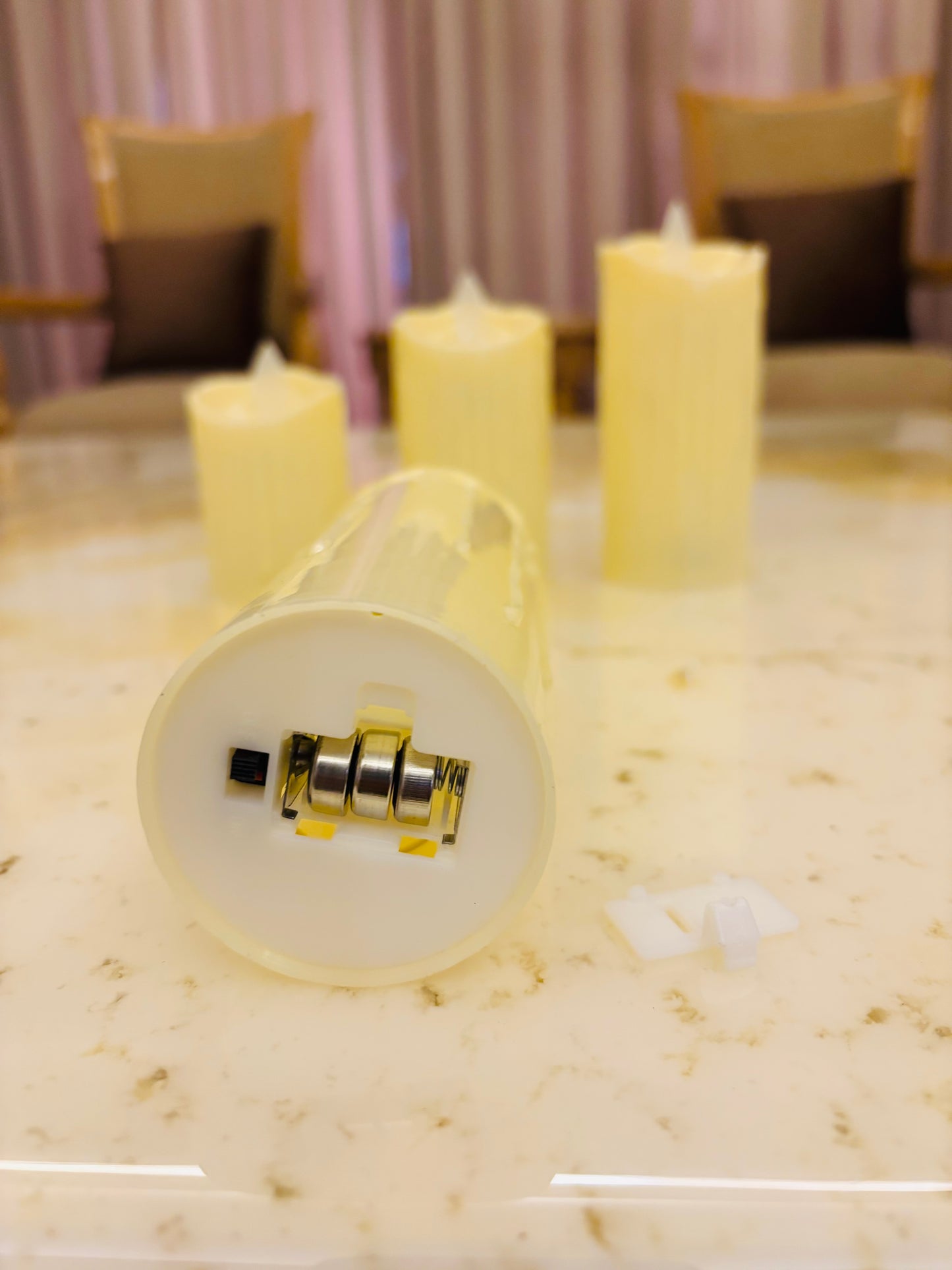 LED Melted Wax Design Candle – Realistic Flickering Flameless Decorative Candle for Home & Festive Decor