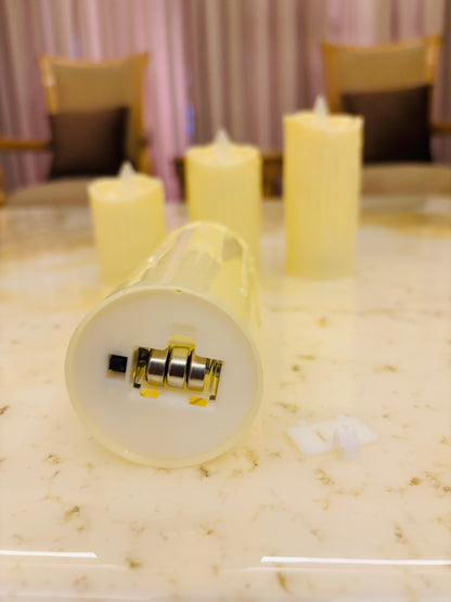 LED Melted Wax Design Candle – Realistic Flickering Flameless Decorative Candle for Home & Festive Decor
