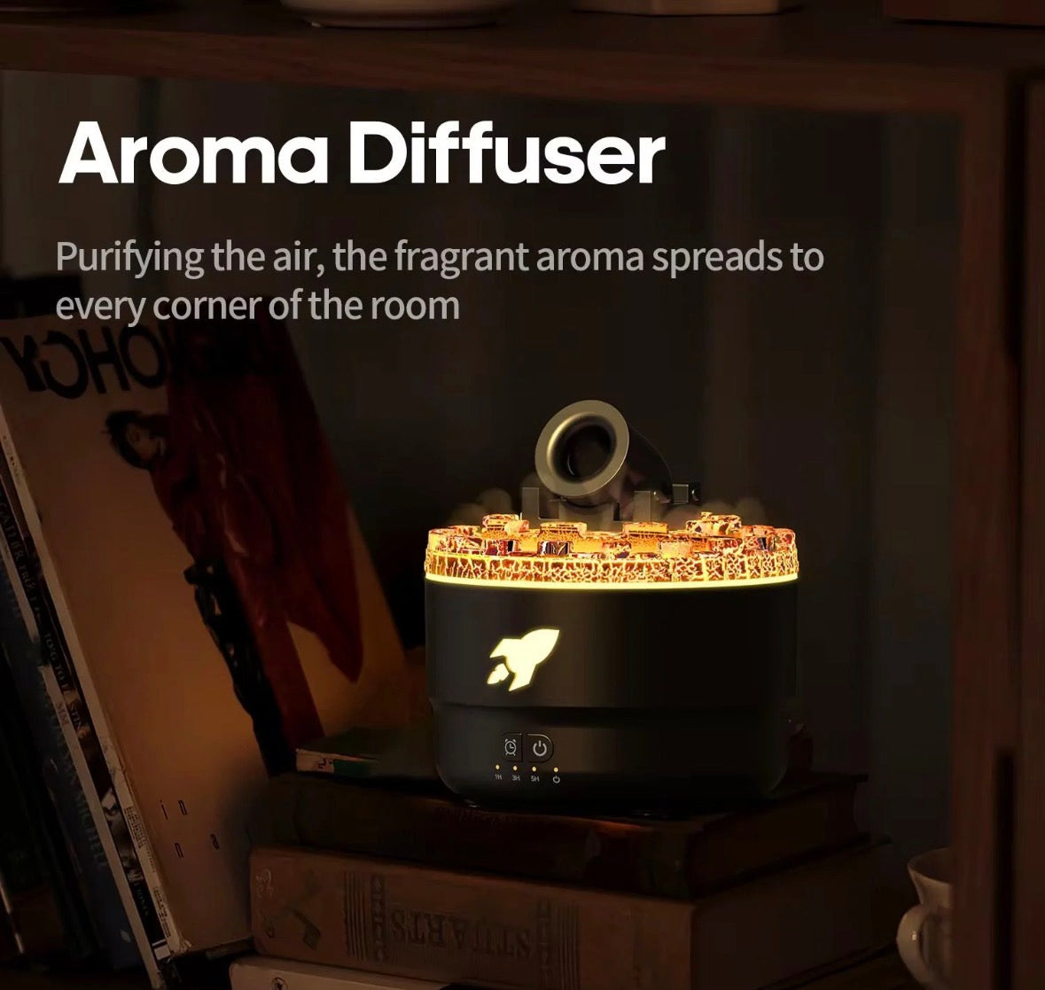 Cannon Mist Aroma Diffuser & Ultrasonic Humidifier with Ambient Light