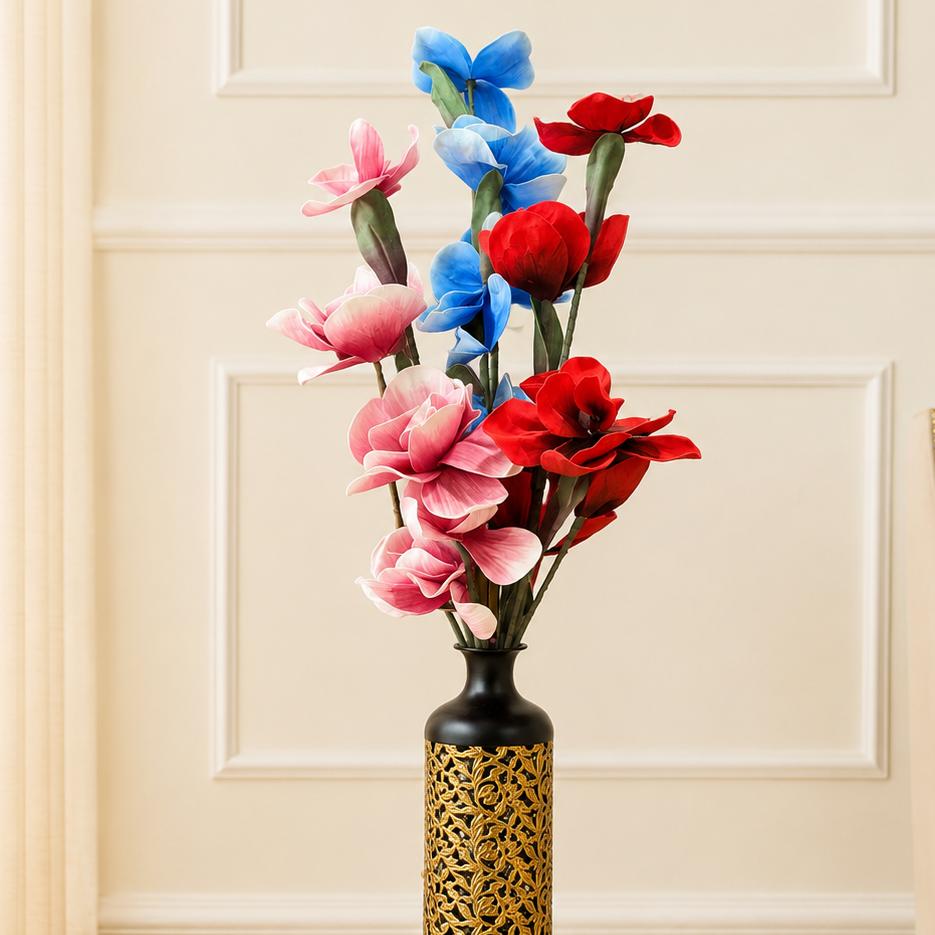 Premium Artificial Magnolia Flower Stem – 40 Inches | Tall Decorative Floral Stem for Floor Vases