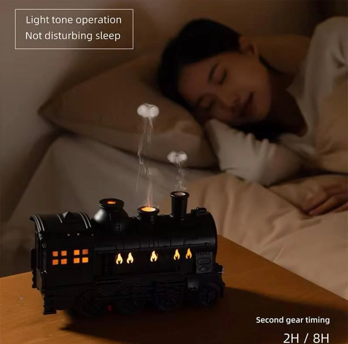 Vintage Train-Shaped Double Mist Humidifier & Aroma Diffuser