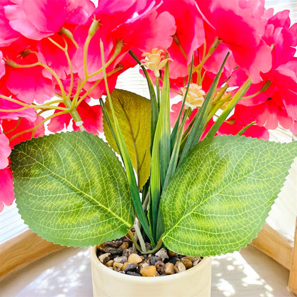 Vibrant Pink Artificial Flower Plant in Decorative Pot