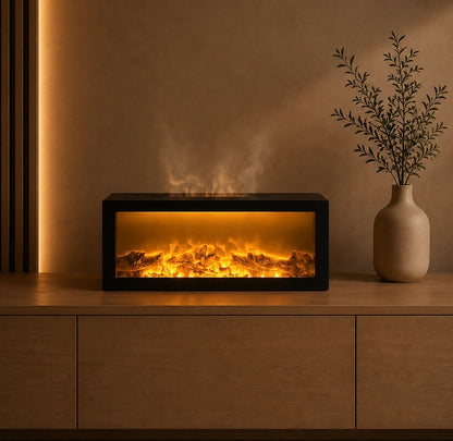 LED Electric Fireplace with Realistic Flame Effect, Humidifier & Remote Control, 16 Inches