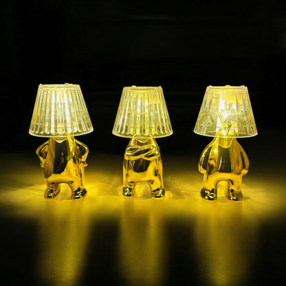 "Golden Glow Inverted Hat Man Candle – Set of 3
