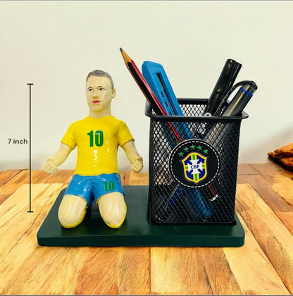 Neymar Jr Resin and Metal Pen Stand- Desk Organizer