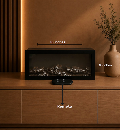 LED Electric Fireplace with Realistic Flame Effect, Humidifier & Remote Control, 16 Inches