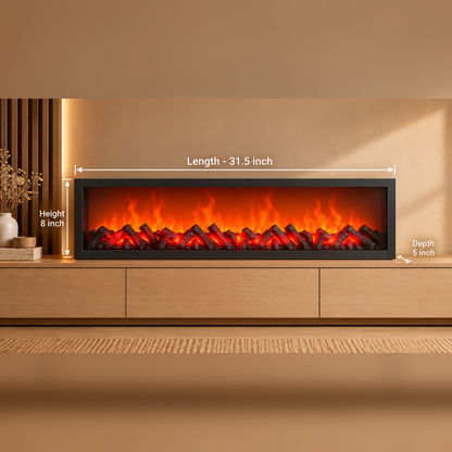 31.5 Inch Premium LED Fireplace with Realistic Flame Effect – Decorative Electric Fire Display