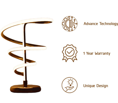Spiral LED Table Lamp for Table Decor and Home Decor