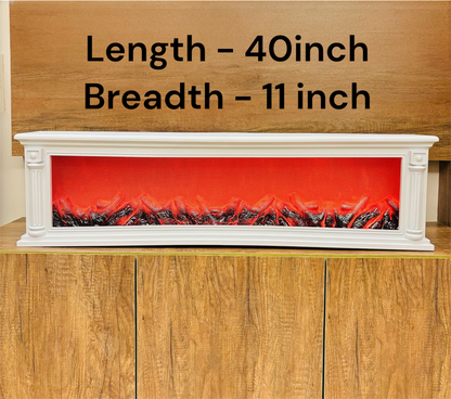 Artificial White Fire Lamp with Dynamic Led Flame Effect (White)