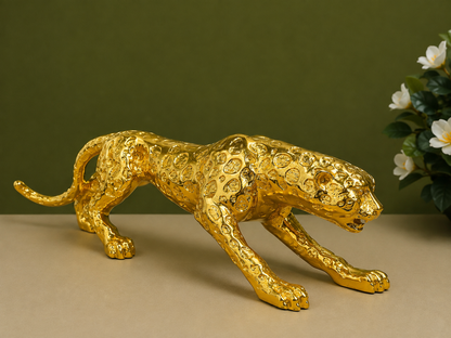 Luxurious Metallic Gold Resin Jaguar Statue (32 Inch)