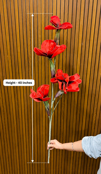 Premium Artificial Magnolia Flower Stem – 40 Inches | Tall Decorative Floral Stem for Floor Vases