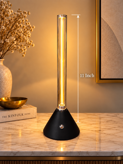 Rechargeable LED Tube Table Lamp with Dimming Feature – Modern Portable Ambient Light 11 Inch