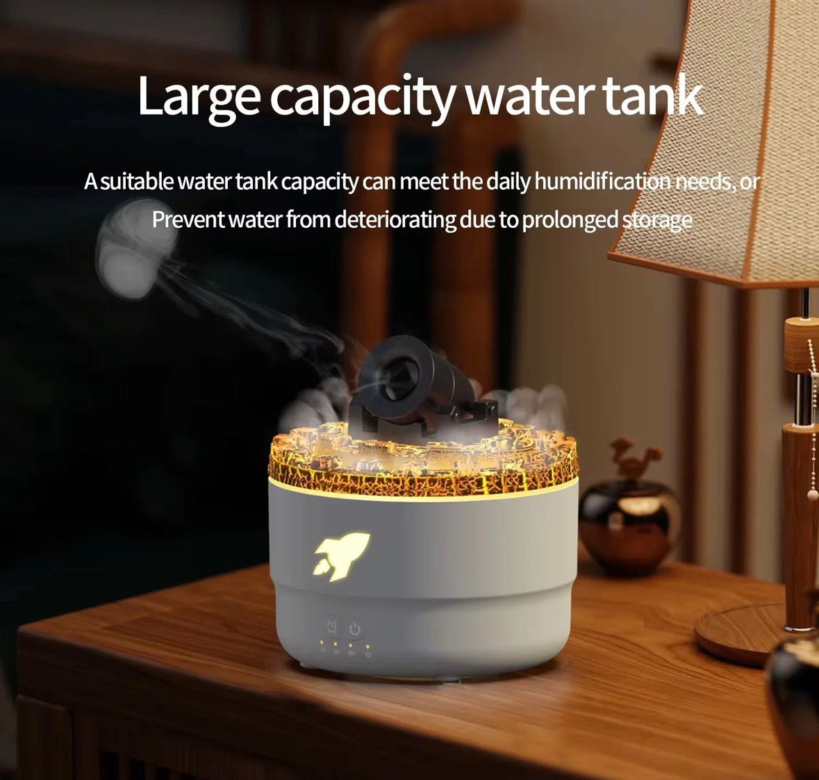 Cannon Mist Aroma Diffuser & Ultrasonic Humidifier with Ambient Light