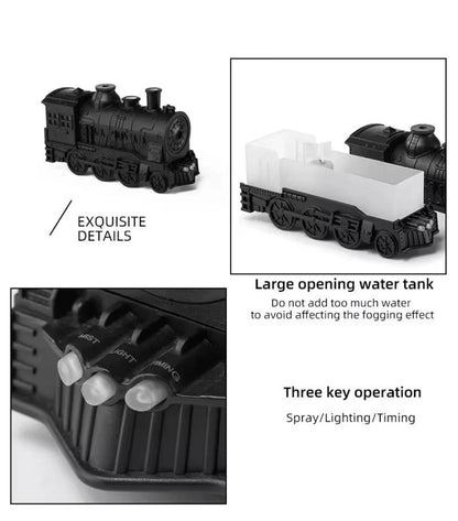 Vintage Train-Shaped Double Mist Humidifier & Aroma Diffuser