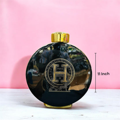 Modern Round Black & Gold Ceramic Decorative Vase/Jar
