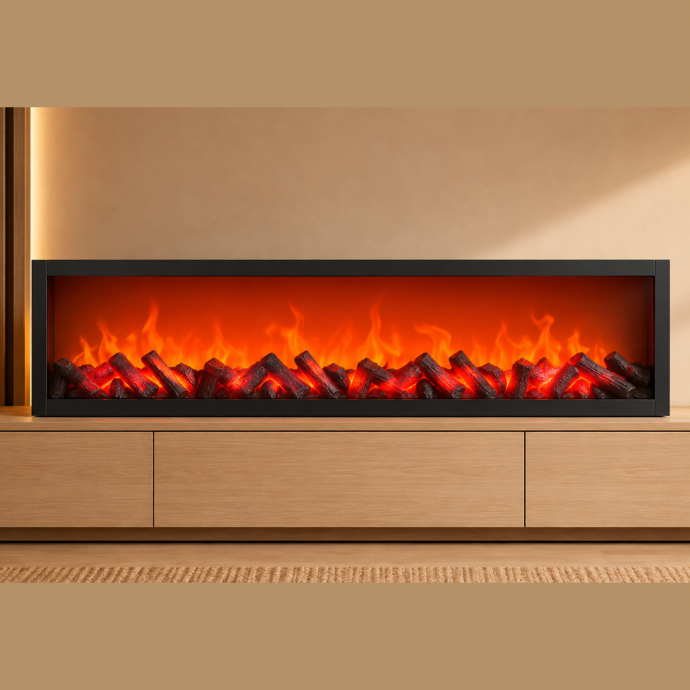 31.5 Inch Premium LED Fireplace with Realistic Flame Effect – Decorative Electric Fire Display