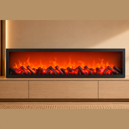 31.5 Inch Premium LED Fireplace with Realistic Flame Effect – Decorative Electric Fire Display