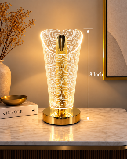 Rechargeable Acrylic LED Table Lamp with 3 Light Modes – Portable Decorative Lamp 8 Inch