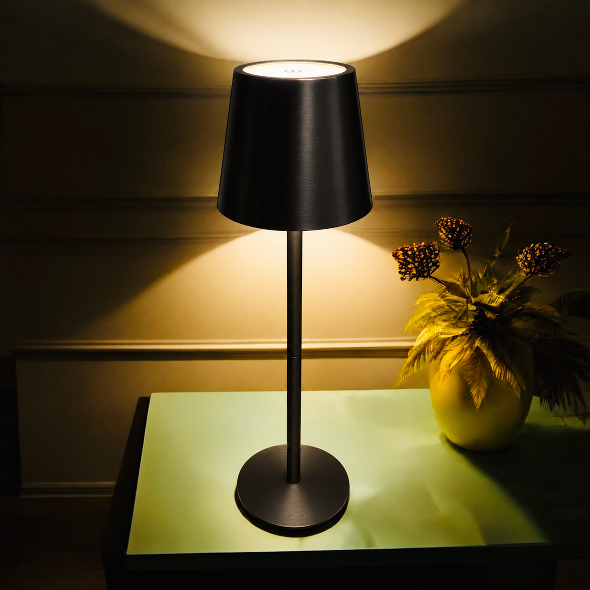 Modern Gold Touch Metal Table Lamp with 3 light modes and adjustable height, 8 & 13 Inches