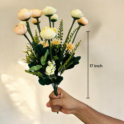 Artificial Ranunculus Flower Bunch for Table Vases (Pack of 2 Stems)