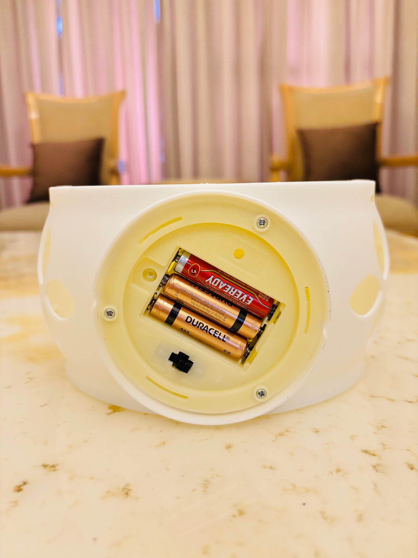 Modern Sculptural White Lantern with Integrated Triple LED Flameless Candles