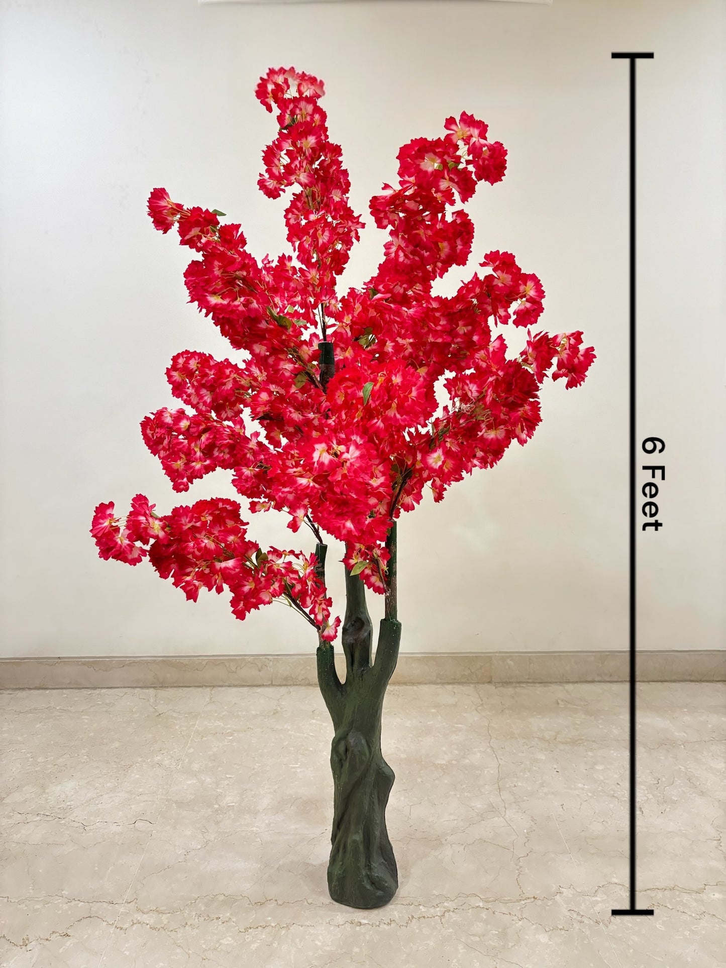 Artificial Red Blossom Indoor plant For Home - 6FT