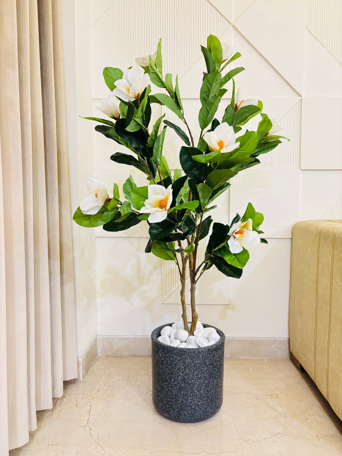 Premium Artificial Magnolia Tree for Indoor Decor 4.5FT