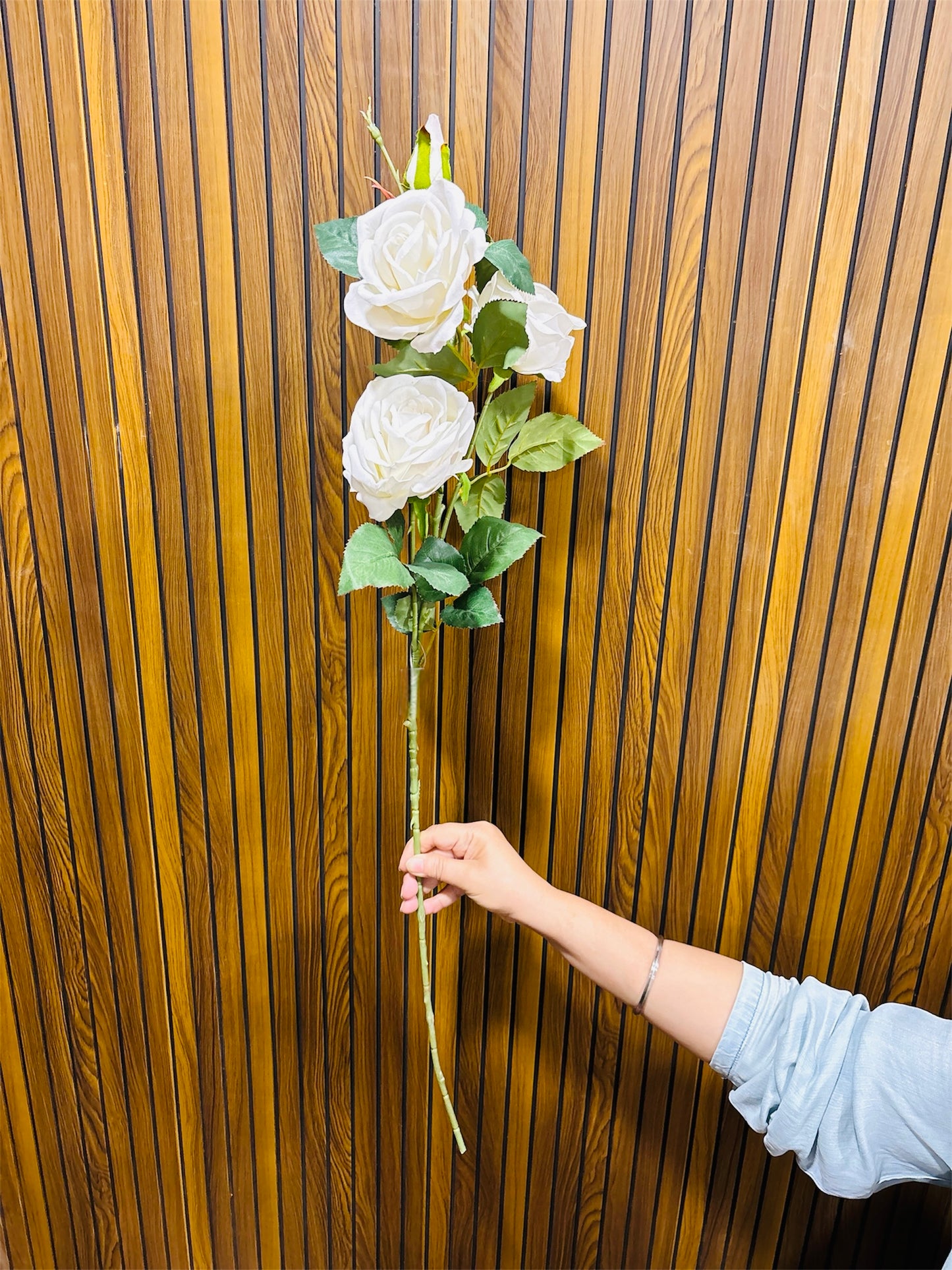 Premium Artificial Rose Flower Stem – 33 Inches | Long Stem Decorative Roses for Floor & Table Vases