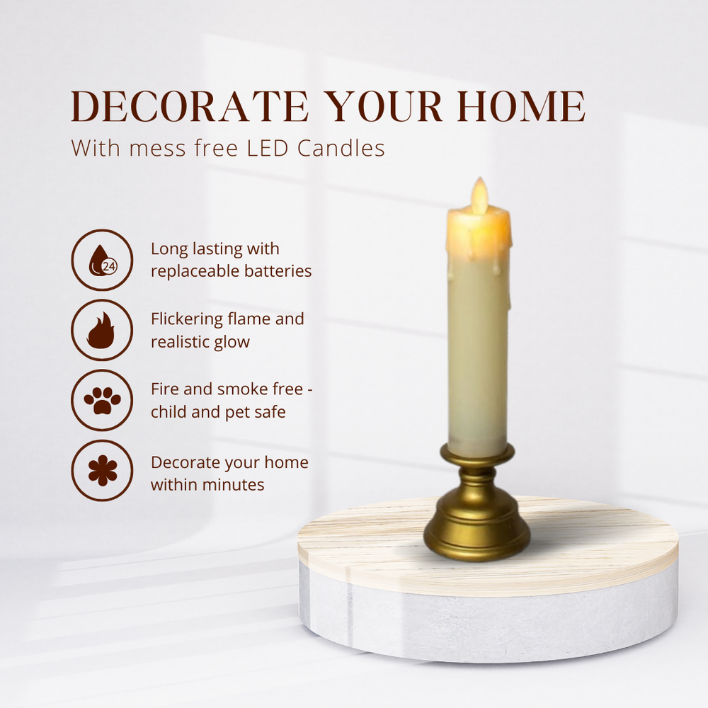 Led Pillar Candle with Stand