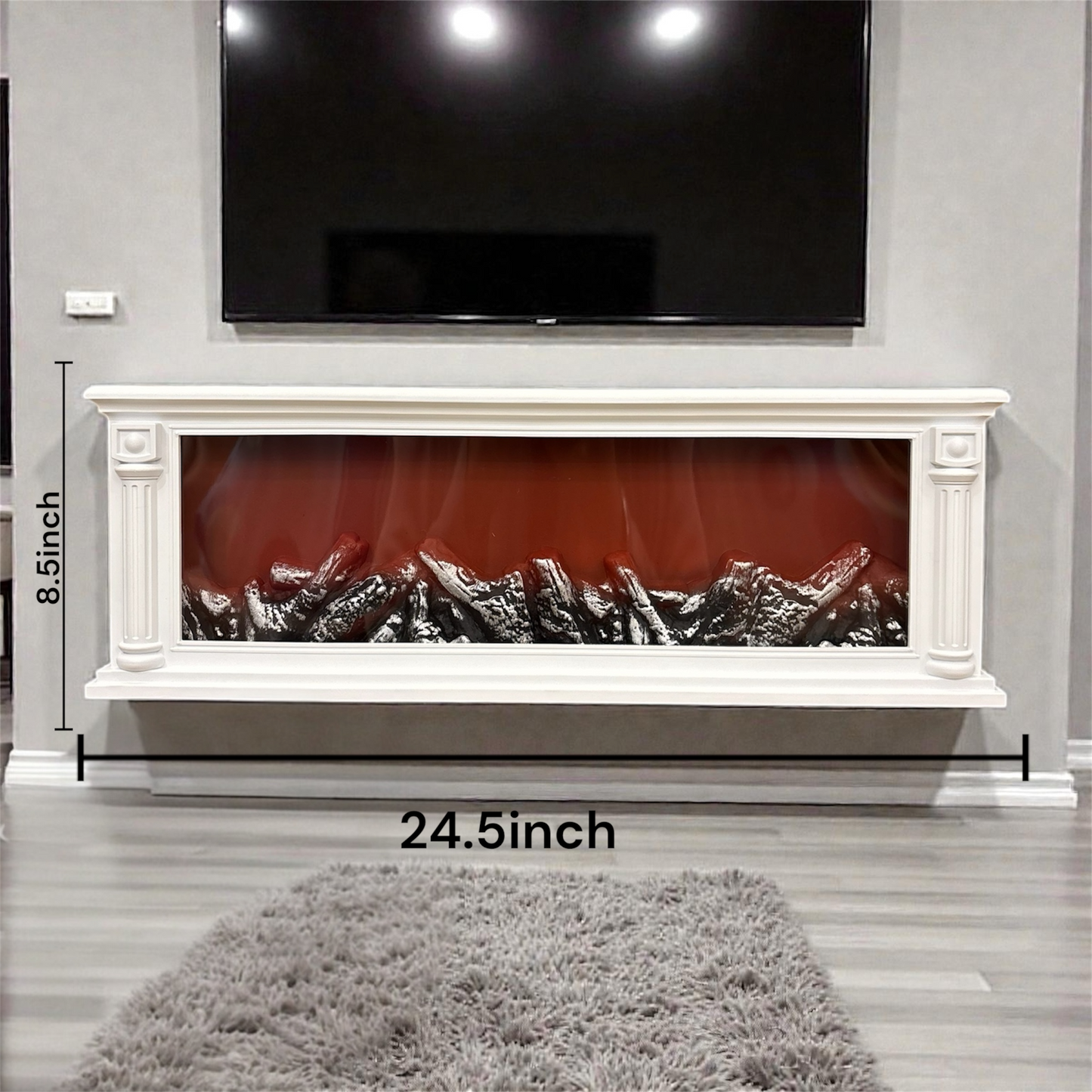 Tabletop LED Fireplace  – Realistic Ember Glow Decorative Flame Lamp