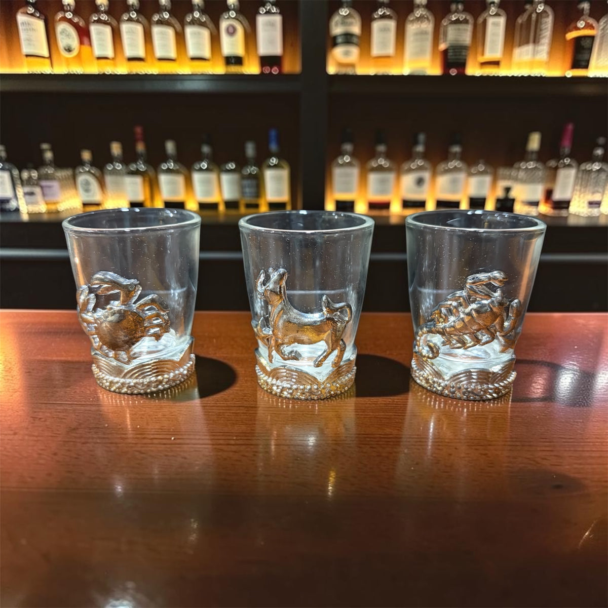 Zodiac Constellation Metallic Accent Shot Glass Set - 45ml (Set of 12)